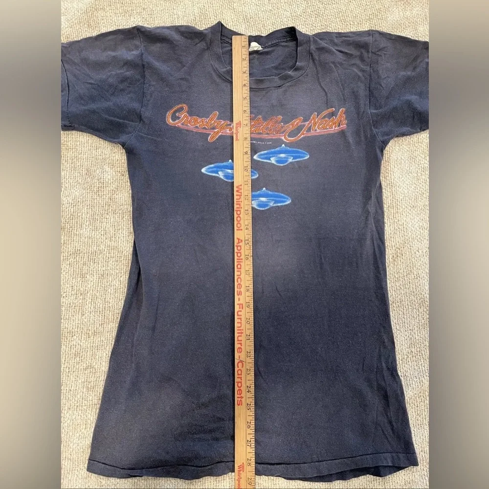 Vintage 80s Crosby Stills Nash Daylight Again Tour Top Concert Ufo T-Shirt Large - Picture 7 of 11